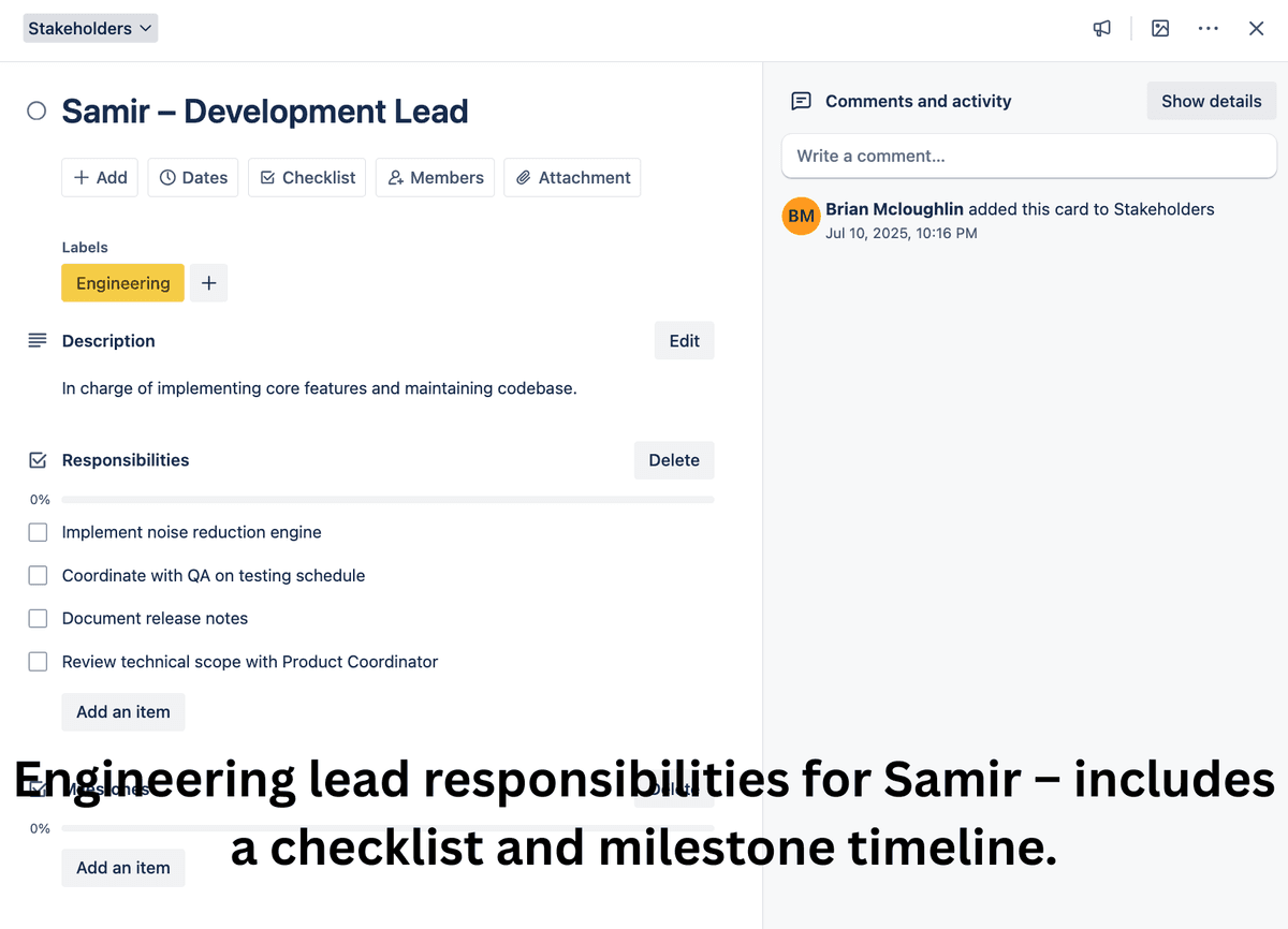 Kanban board screenshot