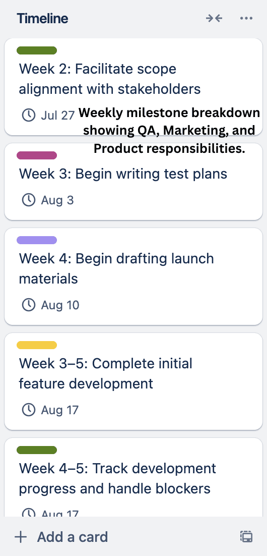 Kanban board screenshot