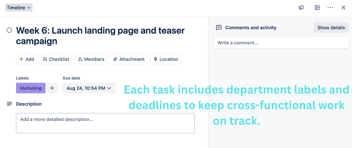 Kanban board screenshot